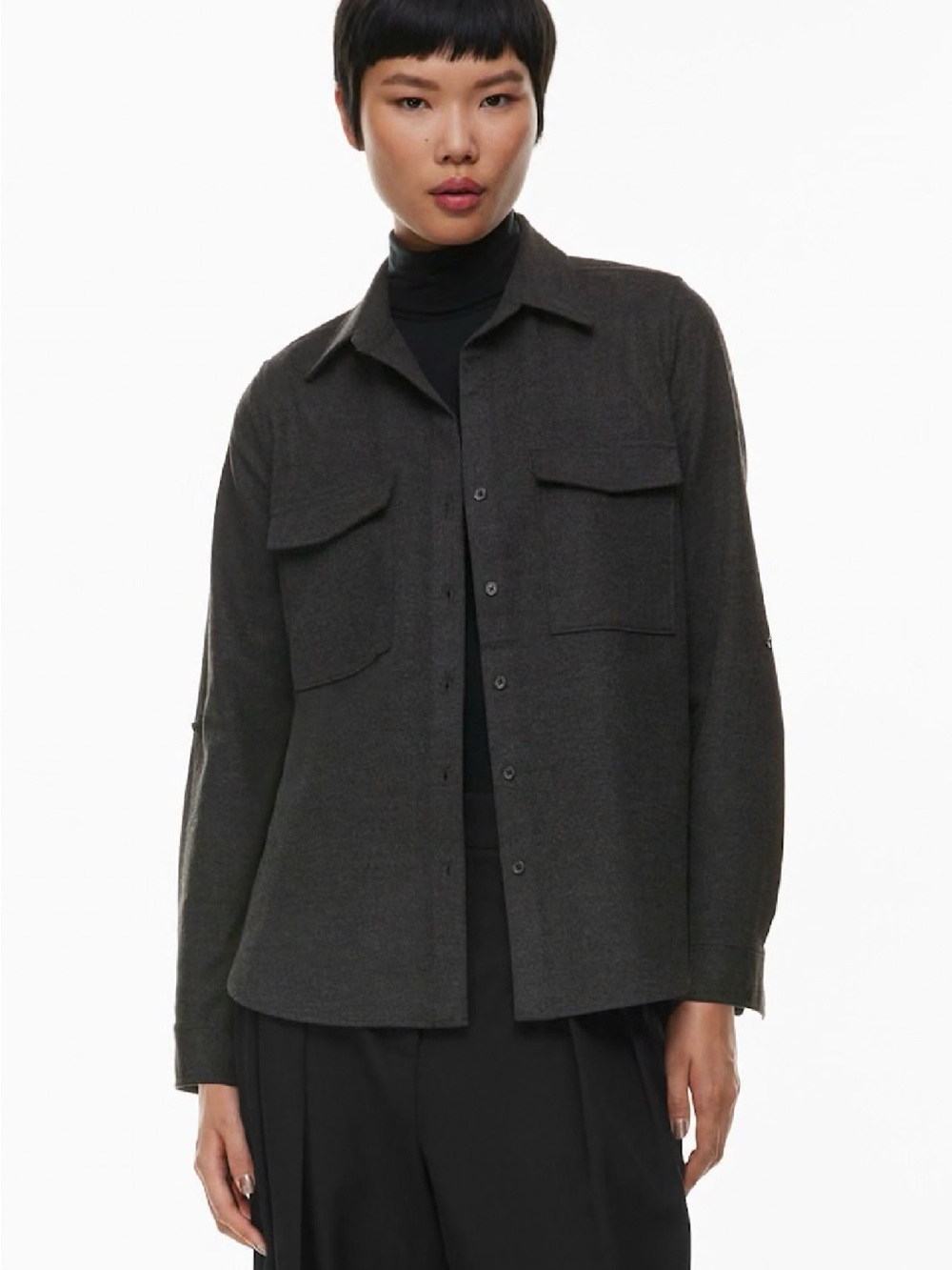 Aritzia Babaton Utility Flannel Button Up